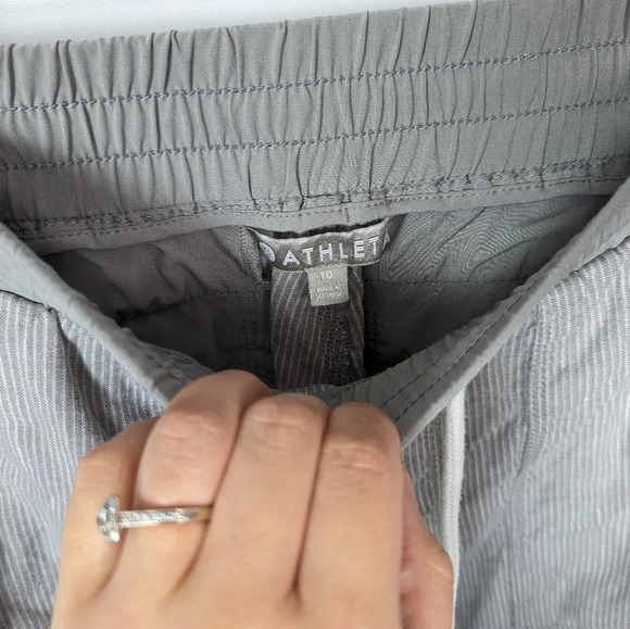 ATHLETA Bali Linen Ankle Pants 10 Drawstring Elastic Waist Pull-On  Straight Leg - Picture 8 of 10